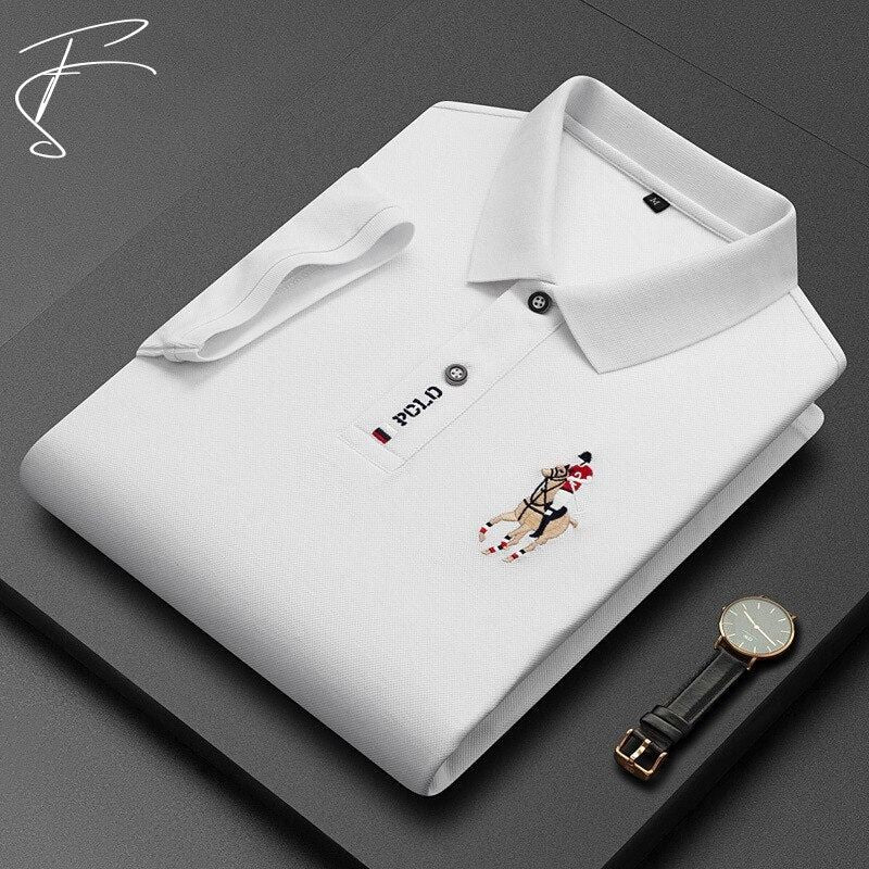 Magnus | Luxe Polo met polo logo in de kleur Wit voor heren in Streetwear geschikt voor alle 4 seizoenen.