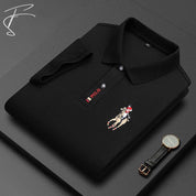 Magnus | Luxe Polo met polo logo in de kleur Zwart voor heren in Streetwear geschikt voor alle 4 seizoenen.