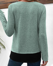 Meerlagige Top met lange mouwen in de kleur Grijs voor dames in stijl ideaal voor de herfst.