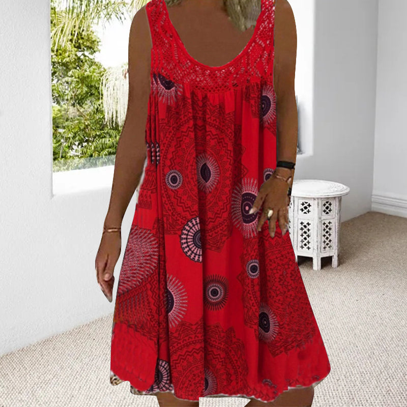 Mouwloze jurk Anika-Rood-deqalli