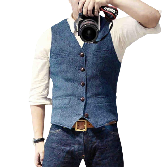 Oliver | Elegant Stijlvol Gillet in de kleur Blauw voor heren in stijl geschikt voor alle seizoenen.