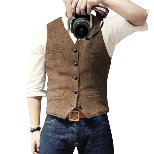 Oliver | Elegant Stijlvol Gillet in de kleur Bruin voor heren in stijl geschikt voor alle seizoenen.