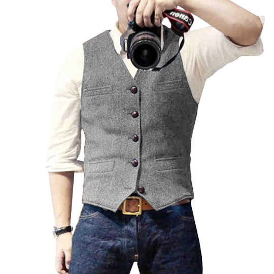 Oliver | Elegant Stijlvol Gillet in de kleur Grijs voor heren in stijl geschikt voor alle seizoenen.