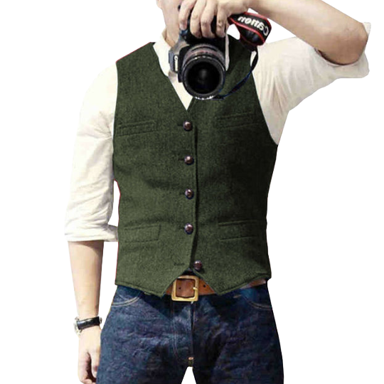 Oliver | Elegant Stijlvol Gillet in de kleur Groen voor heren in stijl geschikt voor alle seizoenen.