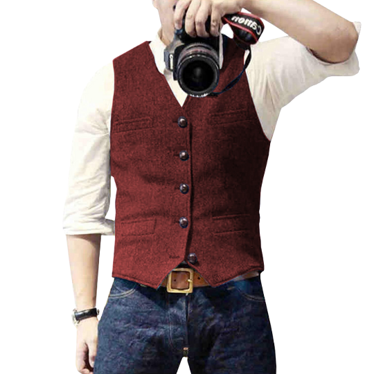 Oliver | Elegant Stijlvol Gillet in de kleur Rood voor heren in stijl geschikt voor alle seizoenen.