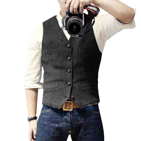 Oliver | Elegant Stijlvol Gillet in de kleur Zwart voor heren in stijl geschikt voor alle seizoenen.