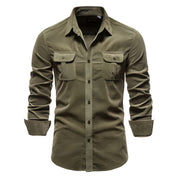 P. legend Overhemd | Casual overhemd voor heren in de kleur Legergroen voor heren in stijl geschikt voor alle seizoenen.