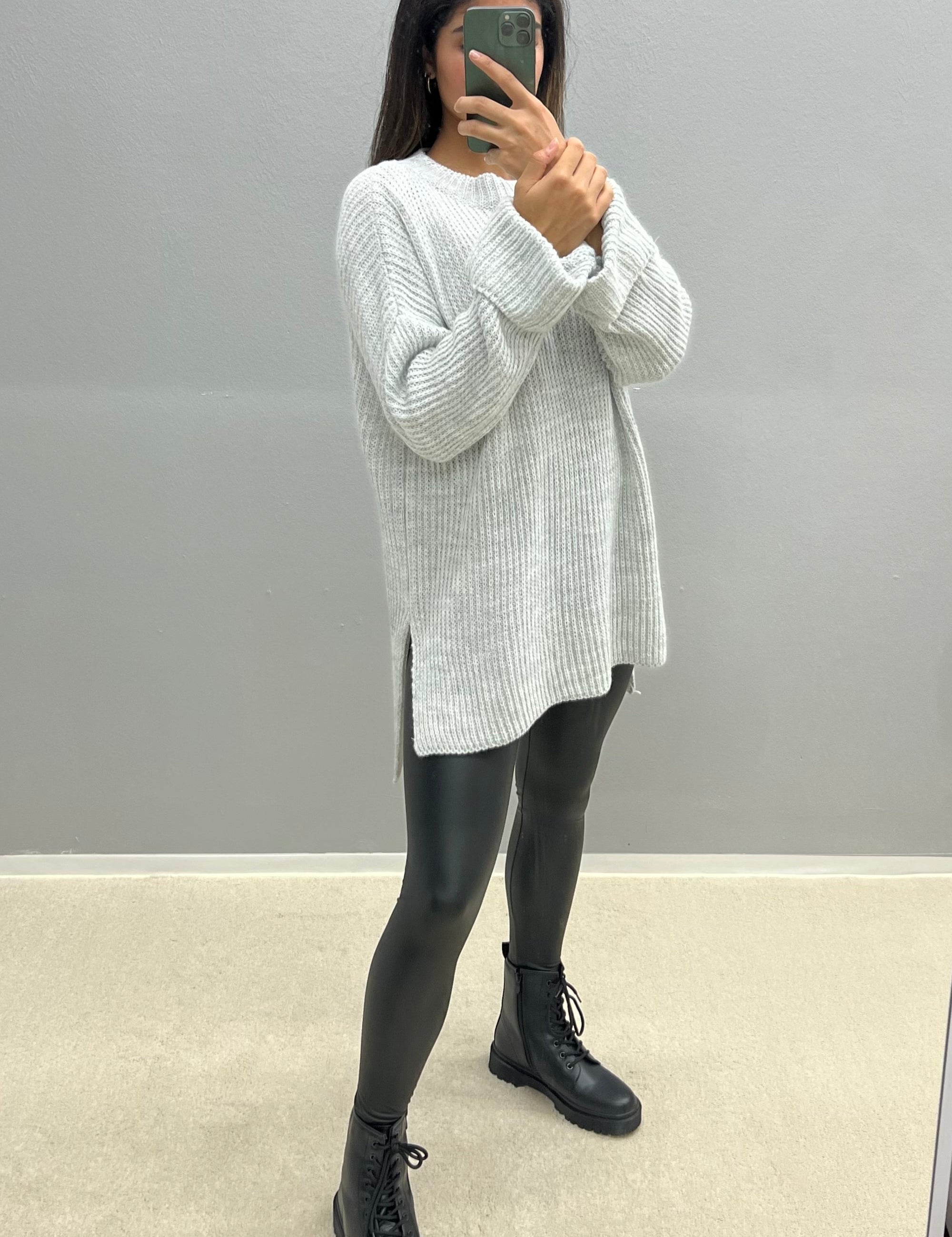 Pullover trui in de kleur Lichtgrijs voor dames in Heritage stijl ideaal voor de herfst.