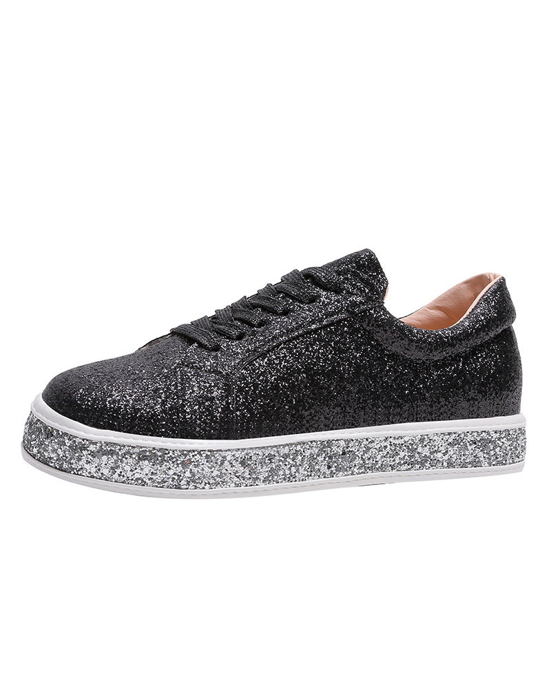 Plateausneakers met glitters in grote maten voor vrouwen