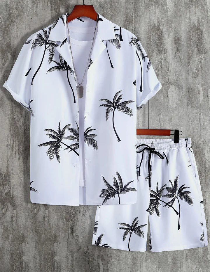 Tropische Palmbomen Set in de kleur Wit voor heren in stijl ideaal voor de zomer.