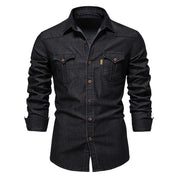 Martin™ | Elastisch katoenen denim overhemd