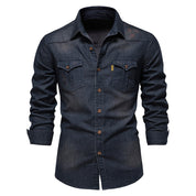 Martin™ | Elastisch katoenen denim overhemd