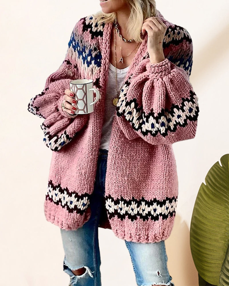 Vest met lantaarnvormige mouwen in de kleur Roze voor dames in stijl ideaal voor de herfst.
