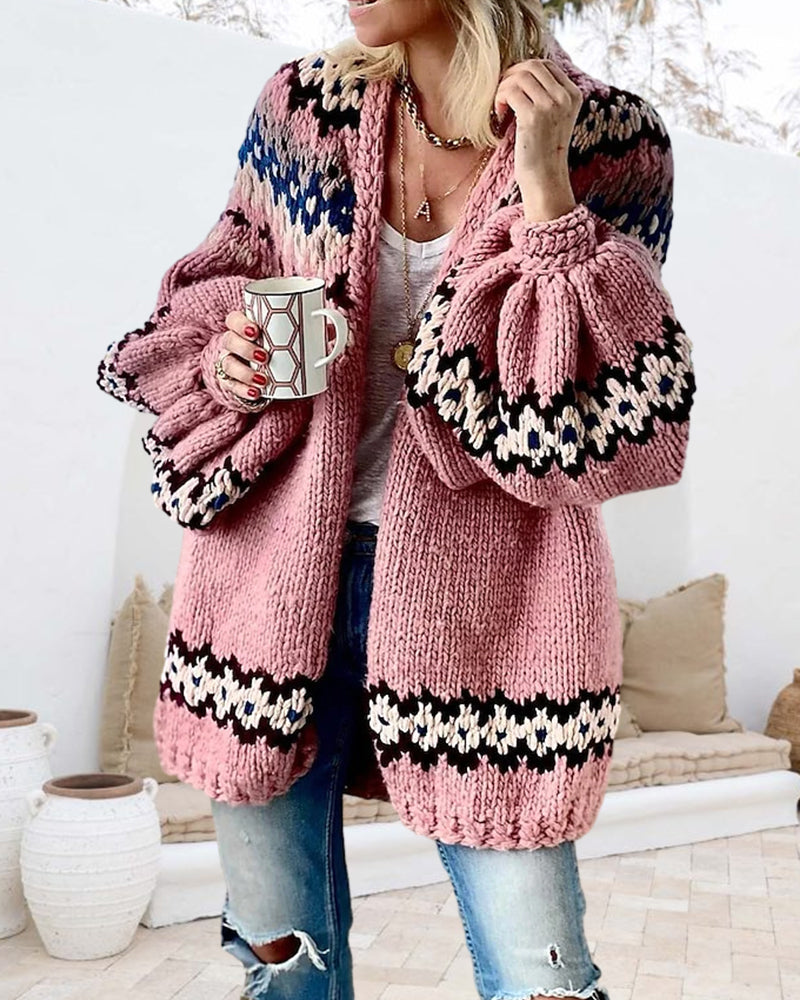 Vest met lantaarnvormige mouwen in de kleur Roze voor dames in stijl ideaal voor de herfst.