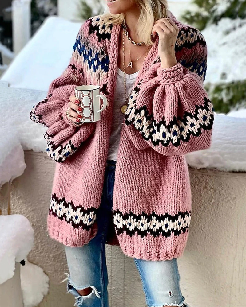 Vest met lantaarnvormige mouwen in de kleur Roze voor dames in stijl ideaal voor de herfst.